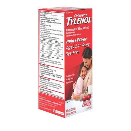 Tylenol Childrens Tylenol Children's Dye Free Oral Suspension Cherry 4 fl. oz., PK36 3016603